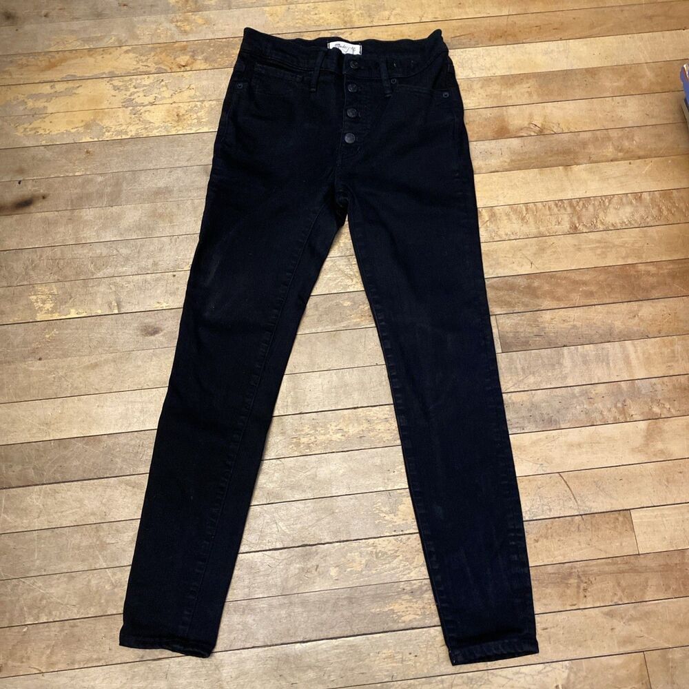 Madewell Jeans Women’s Size 27 Skinny 9” Mid-Rise Black Stretch Button Fly